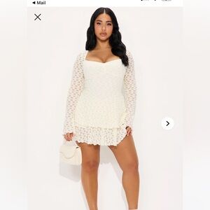 Dusk to dawn lace mini dress - Ivory